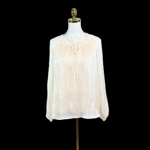 NWT Lauren Conrad shimmery iridescent peasant top size XS
